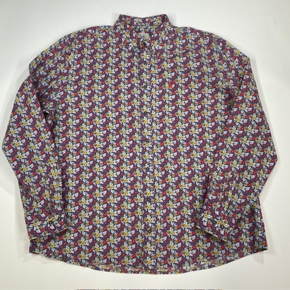johnnie-O Hangin Out Mens Long Sleeve Button Down‎ Shirt Flowers Print XL
